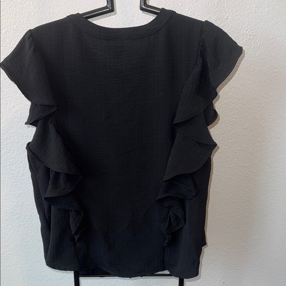 a new day Black Ruffle Sleeve Blouse - Picture 6 of 6